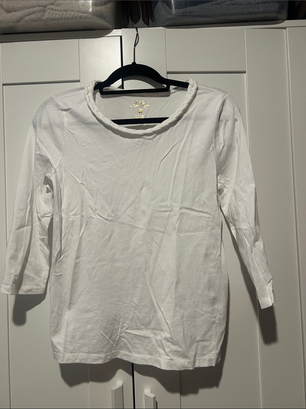 Lilly Pulitzer White Top with Braided Neckline